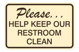 Please Help Keep Our Restroom Clean Wall Door Sign
