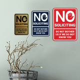 Portrait Round No Soliciting Do Not Bother Us If We Do Not Know You Wall or Door Sign