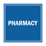 Square Pharmacy Sign with Adhesive Tape, Mounts On Any Surface, Weather Resistant