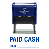 Paid Cash With Date Line Self Inking Rubber Stamp