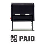 Paid W/ Check Icon Self Inking Rubber Stamp