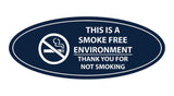 Oval THIS IS A SMOKE FREE ENVIRONMENT THANK YOU FOR NOT SMOKING Sign