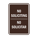Portrait Round No Soliciting No Solicitar Sign