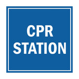 Signs ByLITA Square CPR Station Sign with Adhesive Tape, Mounts On Any Surface, Weather Resistant, Indoor/Outdoor Use