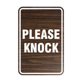 Portrait Round Please Knock Sign