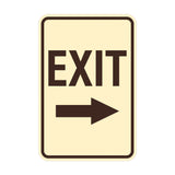Portrait Round Exit Right Arrow Sign with Adhesive Tape, Mounts On Any Surface, Weather Resistant