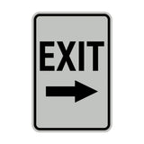 Portrait Round Exit Right Arrow Sign with Adhesive Tape, Mounts On Any Surface, Weather Resistant