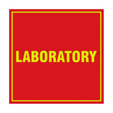 Square Laboratory Sign with Adhesive Tape, Mounts On Any Surface, Weather Resistant