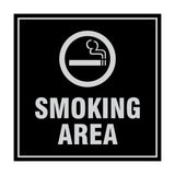 Square Smoking Area Sign with Adhesive Tape, Mounts On Any Surface, Weather Resistant
