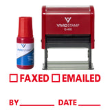 Faxed Emailed By Date Self Inking Rubber Stamp Combo with Refill