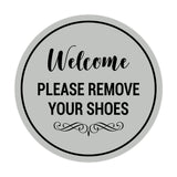 Signs ByLITA Circle Welcome Please Remove Your Shoes Sign