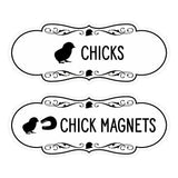 Designer Chicks and Chick Magnets, Novelty Restroom Signs (Set of 2) Wall or Door Signs