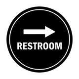 Signs ByLITA Circle Restroom Right Arrow Sign