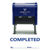 Blue Completed With By Date Line Self Inking Rubber Stamp