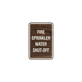 Portrait Round Fire Sprinkler Water Shut-Off Sign