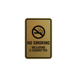 Signs ByLITA Portrait Round No Smoking Including E-Cigarettes Sign with Adhesive Tape, Mounts On Any Surface, Weather Resistant, Indoor/Outdoor Use