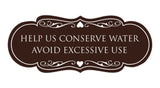 Signs ByLITA Designer Help Us Conserve Water Avoid Excessive Use Sign