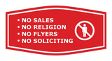 Fancy No Sales, No Religion, No Flyers, No Soliciting Wall or Door Sign
