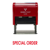 Red Special Order Self Inking Rubber Stamp