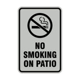 Portrait Round No Smoking On Patio Sign