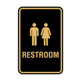 Portrait Round Unisex Restroom Sign with Adhesive Tape, Mounts On Any Surface, Weather Resistant