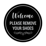 Signs ByLITA Circle Welcome Please Remove Your Shoes Sign