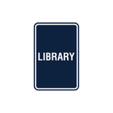 Portrait Round Library Sign with Adhesive Tape, Mounts On Any Surface, Weather Resistant