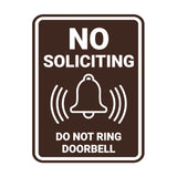 Portrait Round No Soliciting Do Not Ring Doorbell Wall or Door Sign