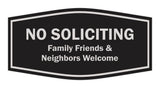 Fancy No Soliciting Family Friends & Neighbors Welcome Wall or Door Sign