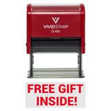 Red Free Gift Inside Self-Inking Office Rubber Stamp