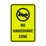 Portrait Round No Handshake Zone Sign