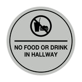 Signs ByLITA Circle No Food or Drink In Hallway Sign