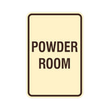 Signs ByLITA Portrait Round Powder Room Sign with Adhesive Tape, Mounts On Any Surface, Weather Resistant, Indoor/Outdoor Use