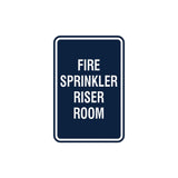 Portrait Round Fire Sprinkler Riser Room Sign with Adhesive Tape, Mounts On Any Surface, Weather Resistant