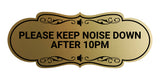 Designer Please keep noise down after 10pm Wall or Door Sign