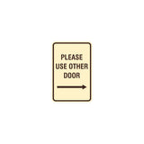 Signs ByLITA Portrait Round Please Use Other Door Right Arrow Sign