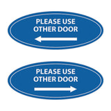 Oval Please Use Other Door Sign Set