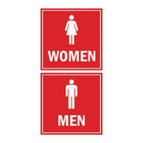 Square men women sign set with Adhesive Tape, Mounts On Any Surface, Weather Resistant