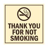 Signs ByLITA Square Thank You For Not Smoking Sign with Adhesive Tape, Mounts On Any Surface, Weather Resistant, Indoor/Outdoor Use
