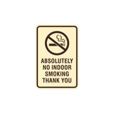 Portrait Round Absolutely No Indoor Smoking Thank You Sign