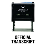 Black Official Transcript Self Inking Rubber Stamp