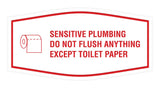 Fancy Sensitive Plumbing Do Not Flush Anything Except Toilet Paper Wall or Door Sign