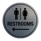 Signs ByLITA Circle Restrooms Left Arrow Sign