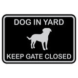 Dog In Yard Keep Gate Closed Wall Door Sign