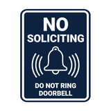 Portrait Round No Soliciting Do Not Ring Doorbell Wall or Door Sign