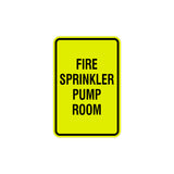 Portrait Round Fire Sprinkler Pump Room Sign with Adhesive Tape, Mounts On Any Surface, Weather Resistant