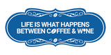 Designer Life is What Happens Between Coffee & Wine Wall or Door Sign
