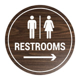Signs ByLITA Circle Restrooms Right Arrow Sign