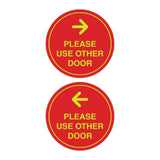 Signs ByLITA Circle Please Use Other Door Sign Set with Adhesive Tape, Mounts On Any Surface, Weather Resistant, Indoor/Outdoor Use