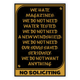 No Soliciting Sign We hate...